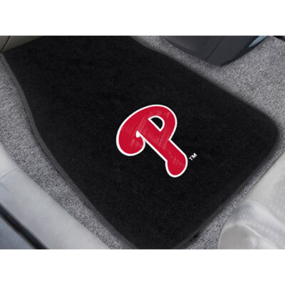 FAN MATS Philadelphia Phillies 2-Piece Embroidered Car Mat Set, Black ONE SIZE