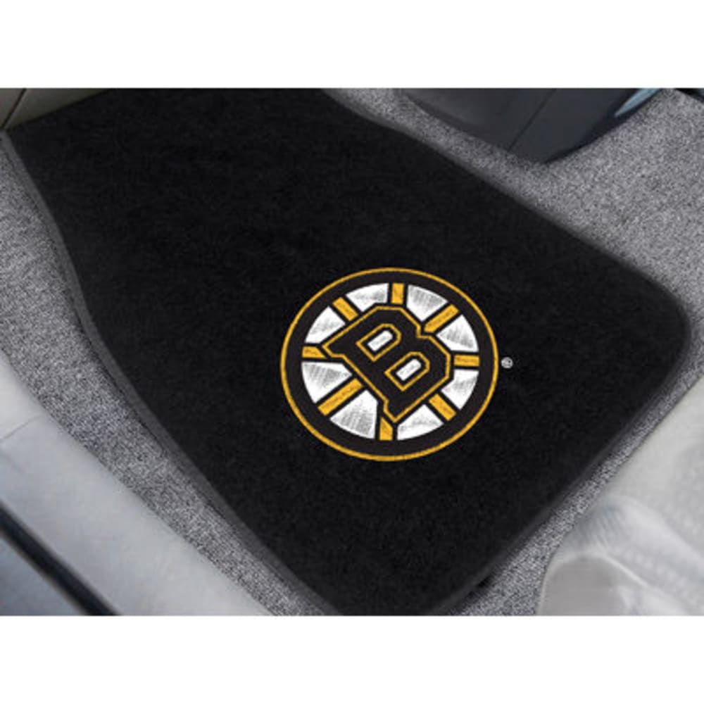 FAN MATS Boston Bruins 2-Piece Embroidered Car Mat Set, Black ONE SIZE