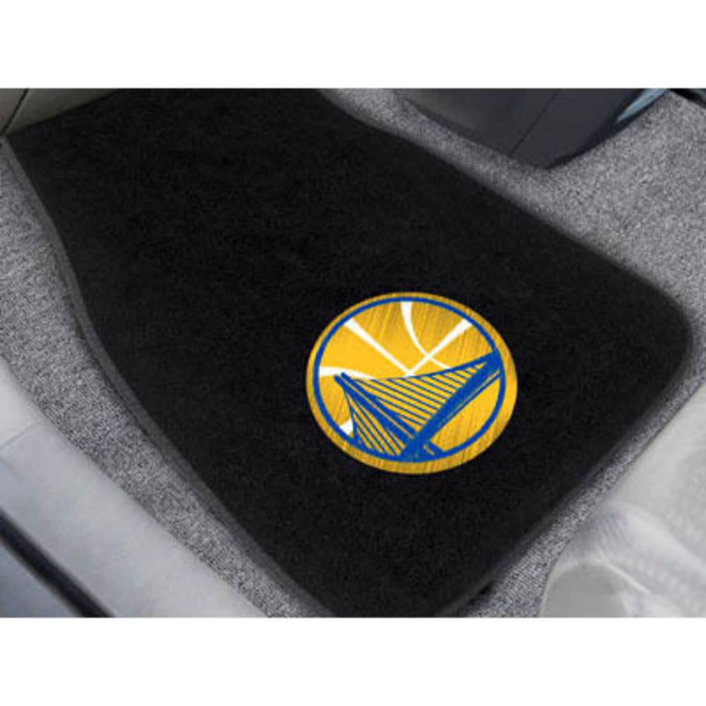FAN MATS Golden State Warriors 2-Piece Embroidered Car Mat Set, Black ONE SIZE