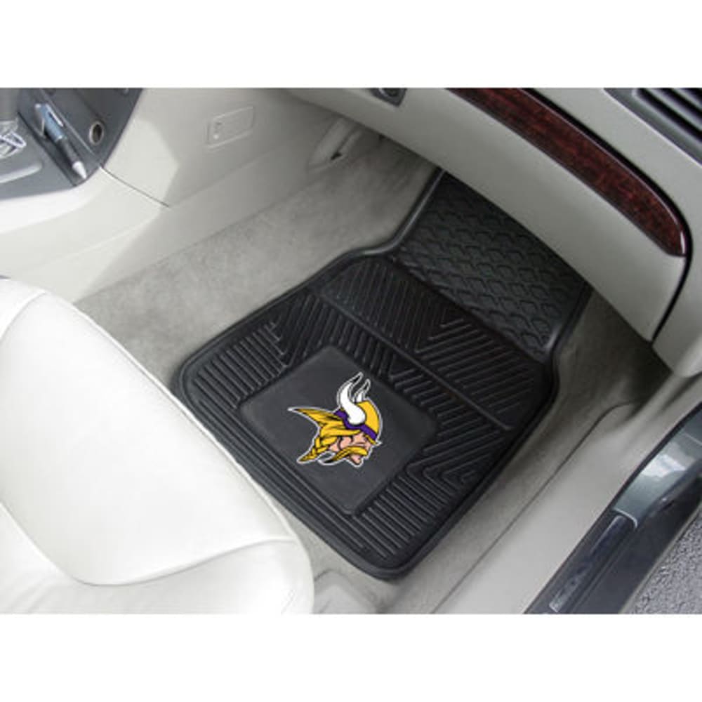 FAN MATS Minnesota Vikings 2-Piece Vinyl Car Mat Set, Black ONE SIZE