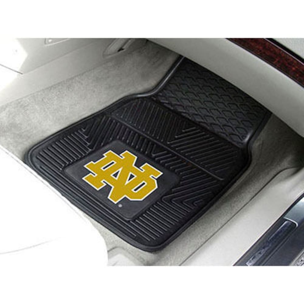 FAN MATS Notre Dame 2-Piece Vinyl Car Mat Set, Black ONE SIZE