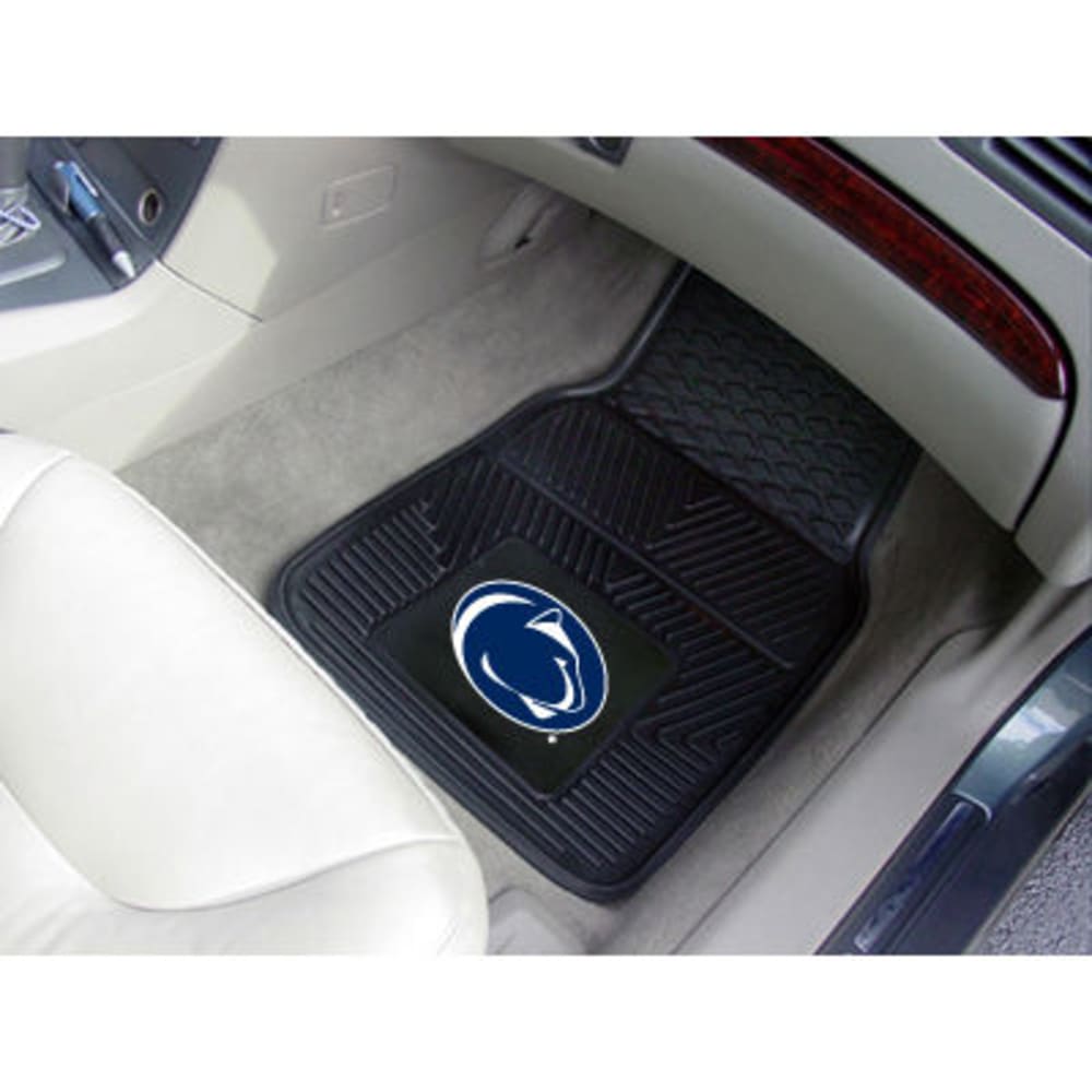 FAN MATS Penn State 2-Piece Vinyl Car Mat Set, Black ONE SIZE