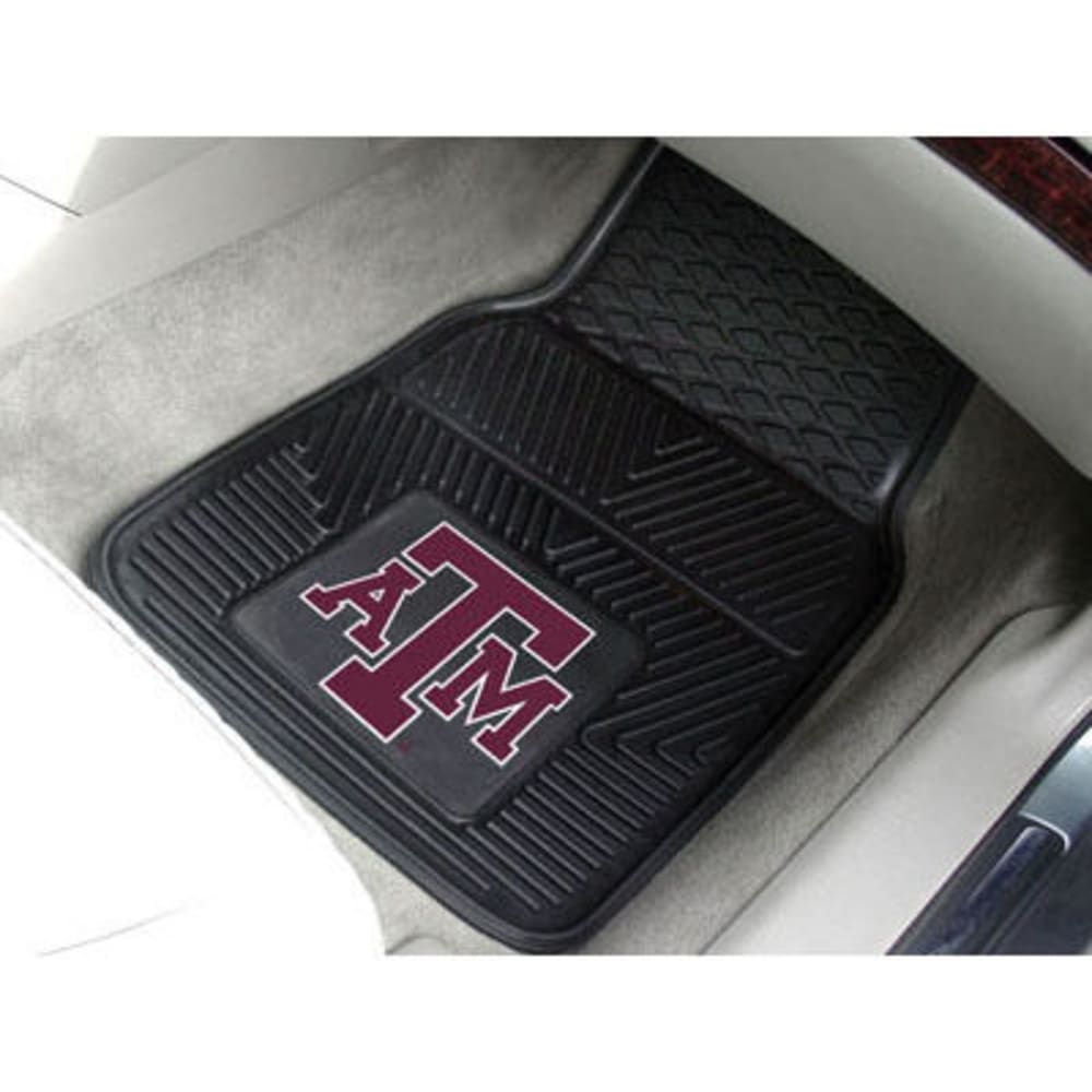 FAN MATS Texas A&M University 2-Piece Vinyl Car Mat Set, Black ONE SIZE