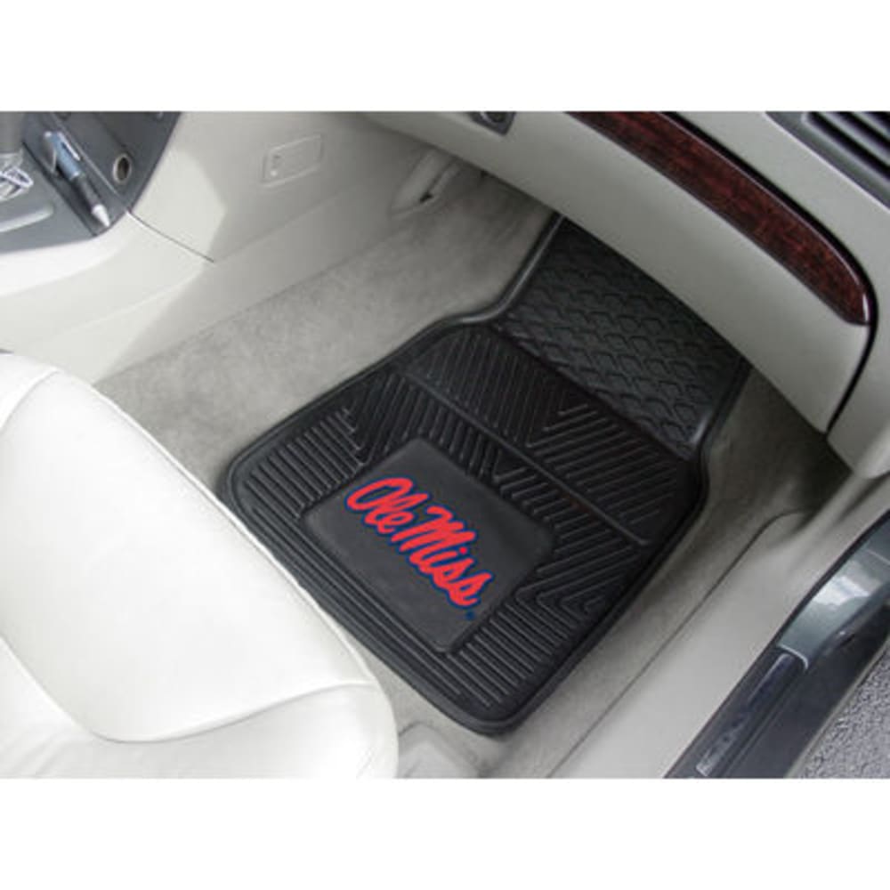 FAN MATS University of Mississippi (Ole Miss) 2-Piece Vinyl Car Mat Set, Black ONE SIZE