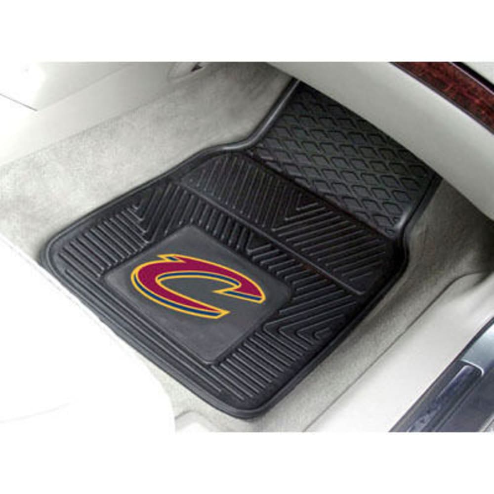 FAN MATS Cleveland Cavaliers 2-Piece Vinyl Car Mat Set, Black ONE SIZE
