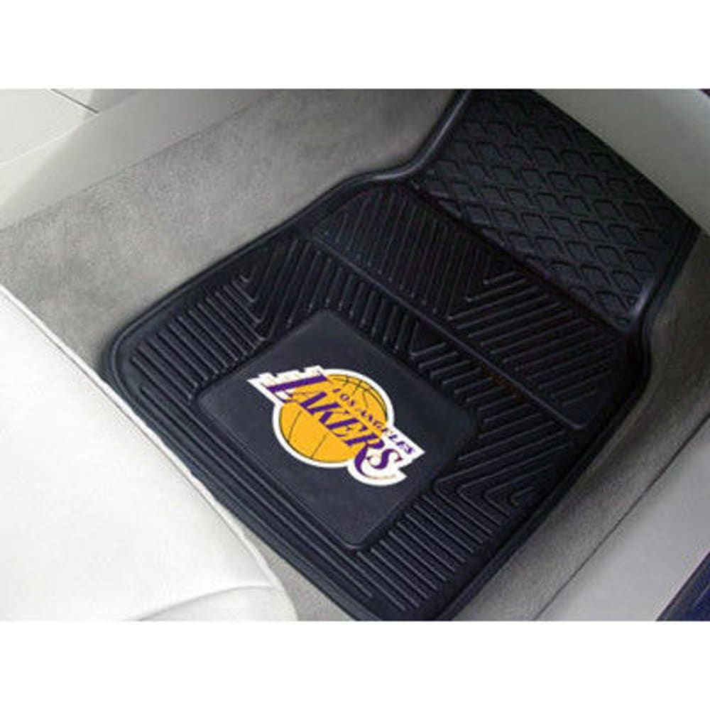 FAN MATS Los Angeles Lakers 2-Piece Vinyl Car Mat Set, Black ONE SIZE