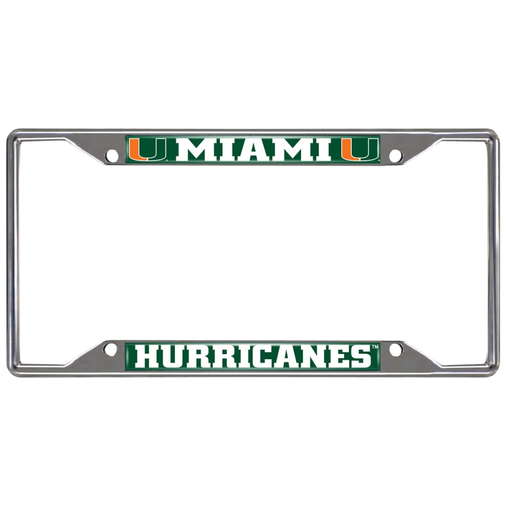 FAN MATS University of Miam Hurricanes License Plate Frame ONE SIZE