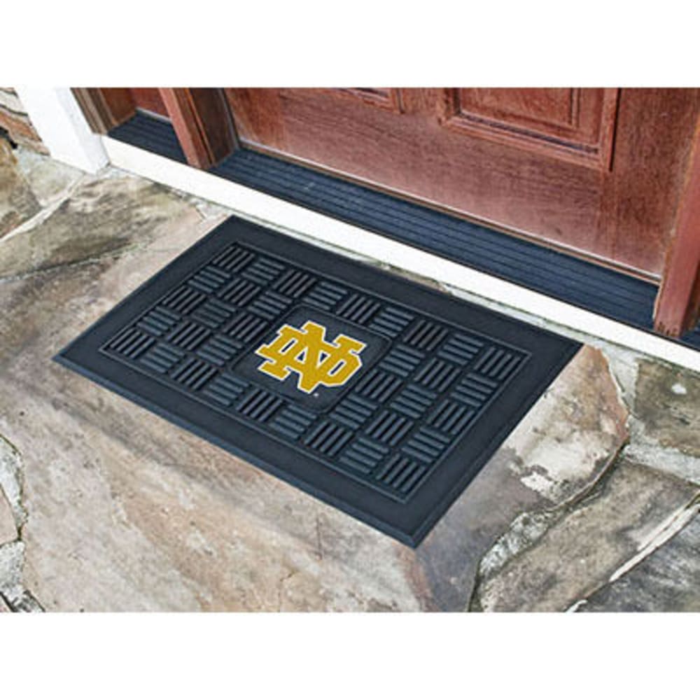 FAN MATS Notre Dame Medallion Door Mat, Black ONE SIZE