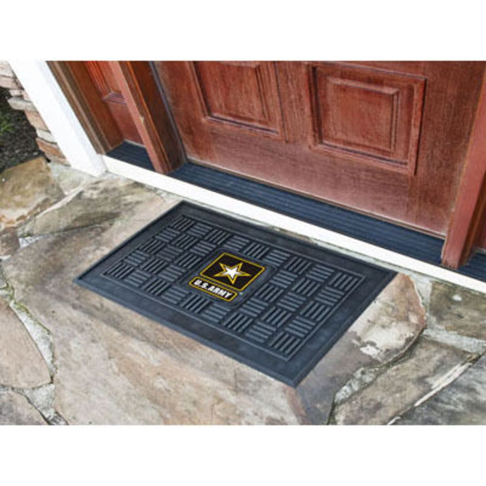 FAN MATS U.S. Army Medallion Door Mat, Black ONE SIZE