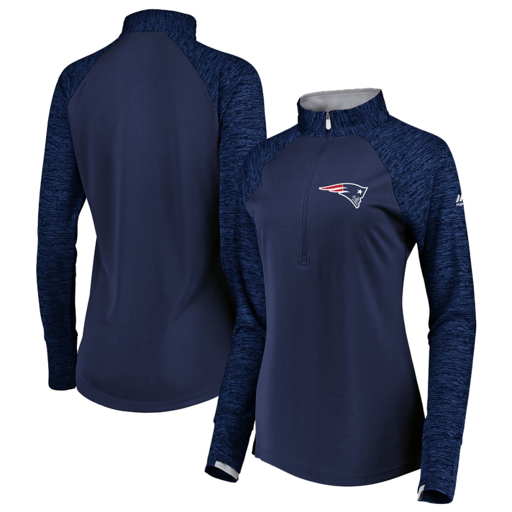 NEW ENGLAND PATRIOTS Women's Ultra Streak Mock Neck Half Zip Pullover S