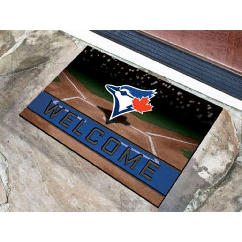 FAN MATS Toronto Blue Jays Crumb Rubber Door Mat, Black/Blue ONE SIZE