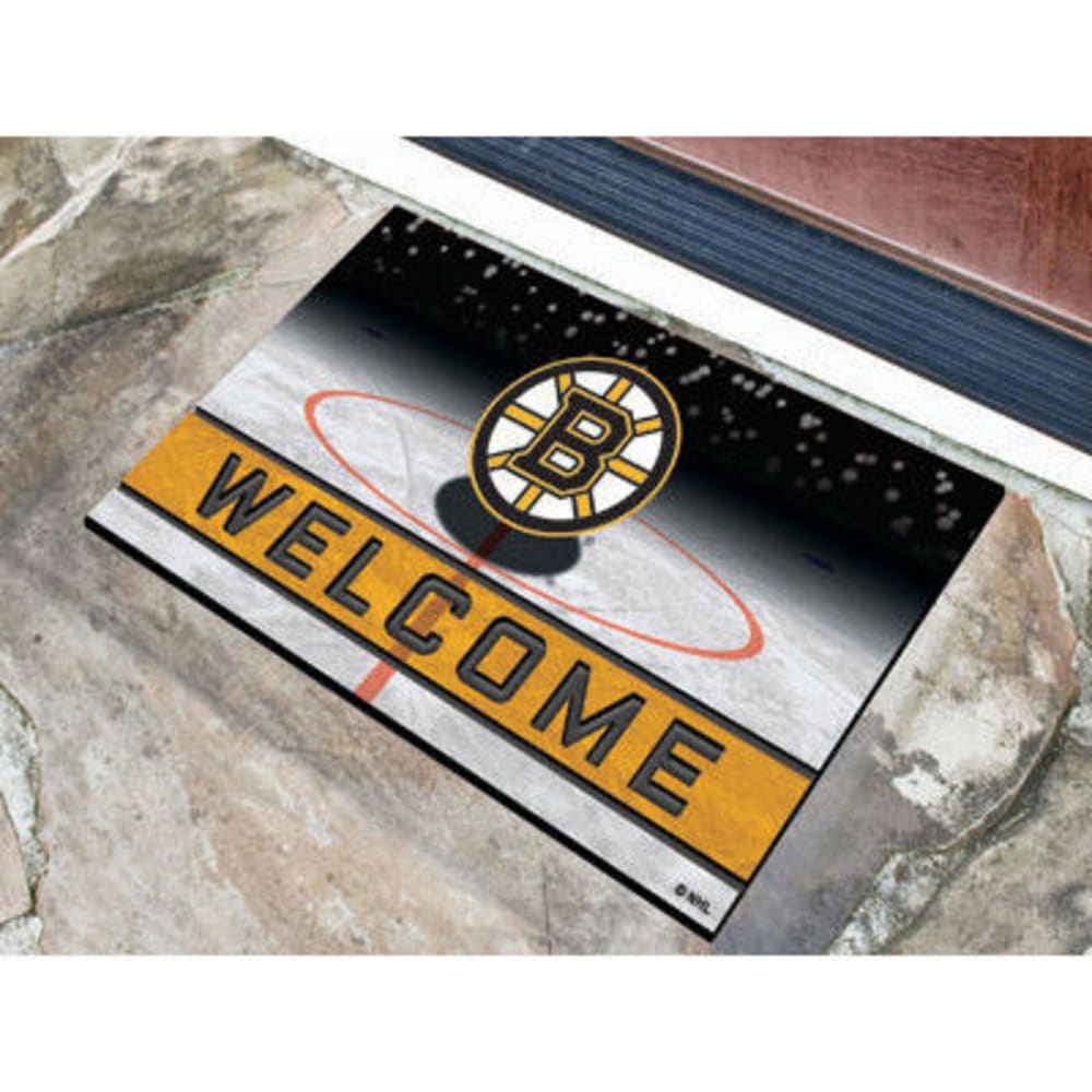 FAN MATS Boston Bruins Crumb Rubber Door Mat, Black/Gold ONE SIZE