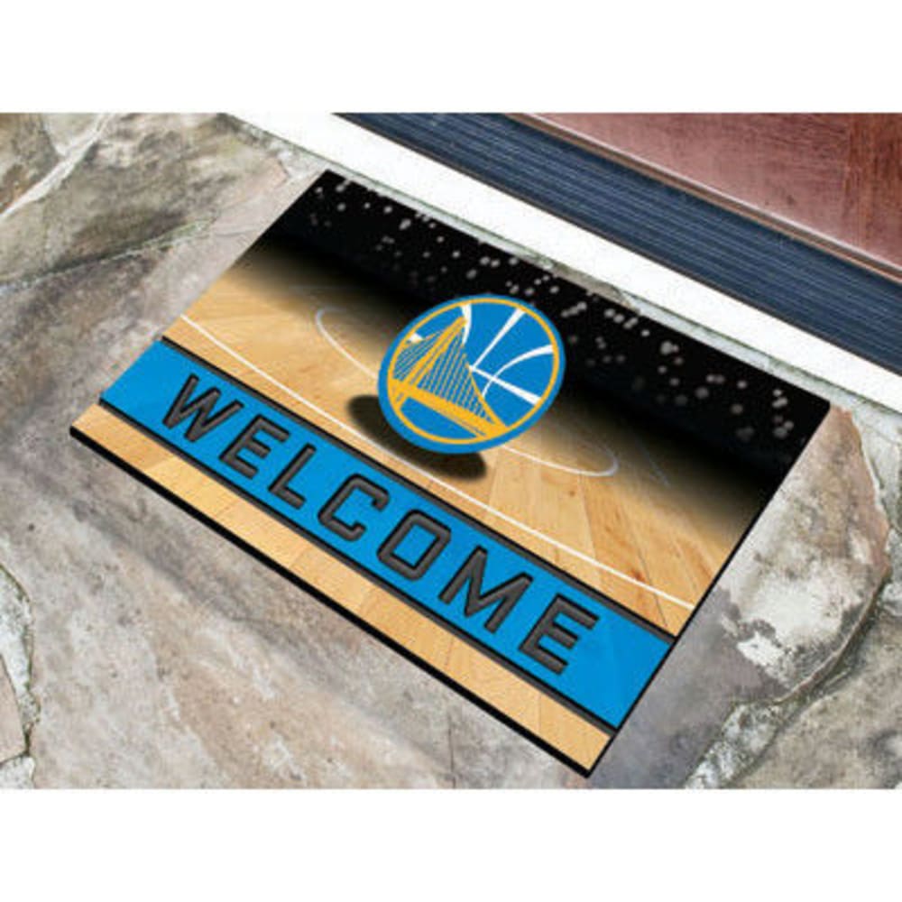 FAN MATS Golden State Warriors Crumb Rubber Door Mat, Black/Blue ONE SIZE