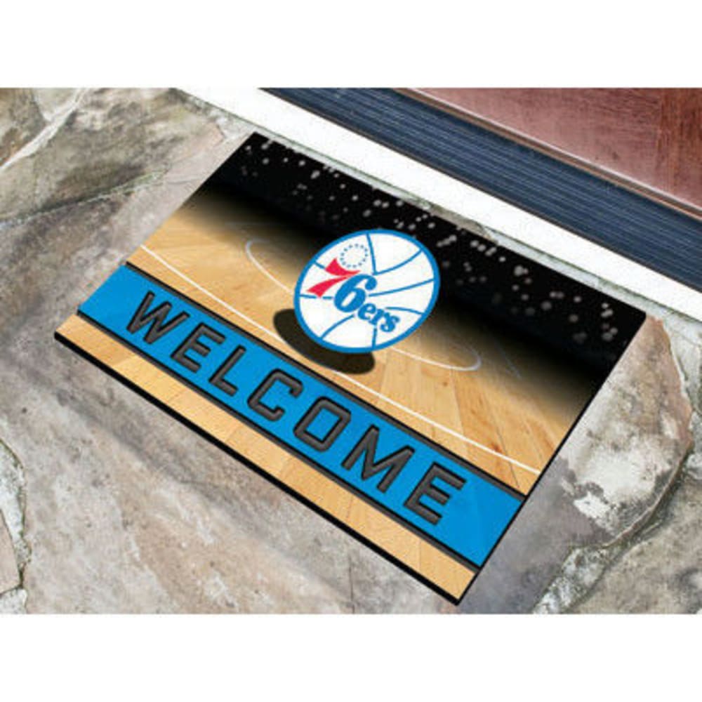 FAN MATS Philadelphia 76ers Crumb Rubber Door Mat, Black/Blue ONE SIZE