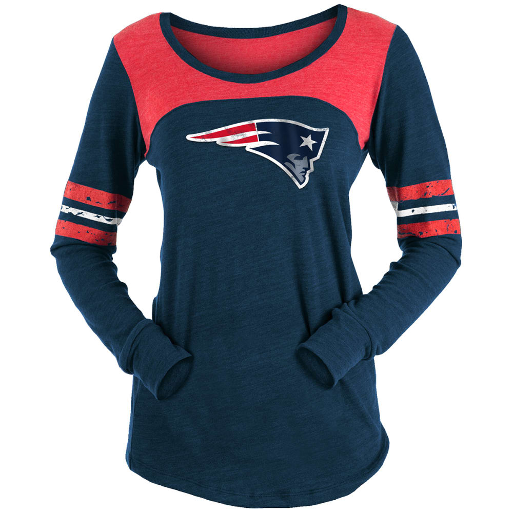 NEW ENGLAND PATRIOTS Women's Tri-Blend Back Print Scoop-Neck Long ...