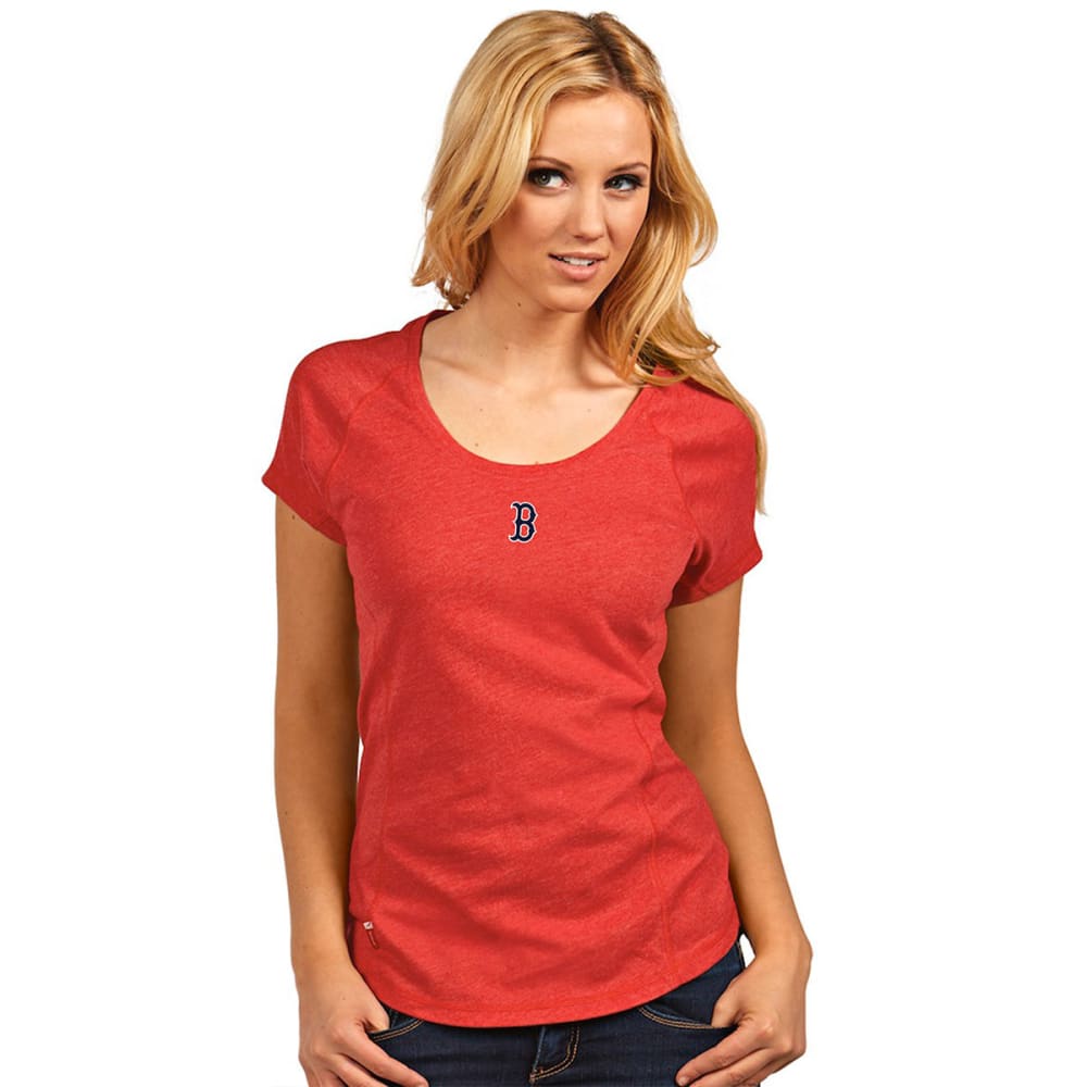 BOSTON RED SOX Women's Pep Scoop-Neck Short-Sleeve Tee M