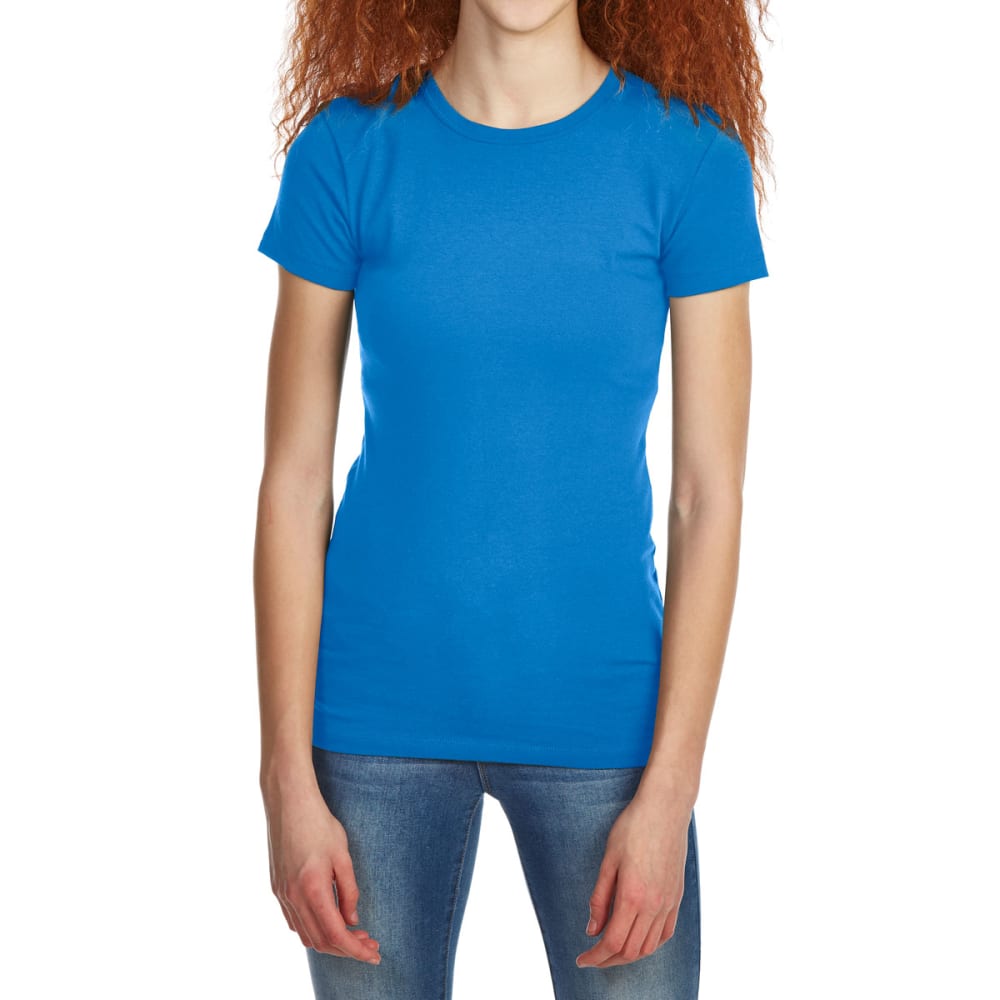 ZENANA Juniors' Basic Crewneck Short-Sleeve Tee S