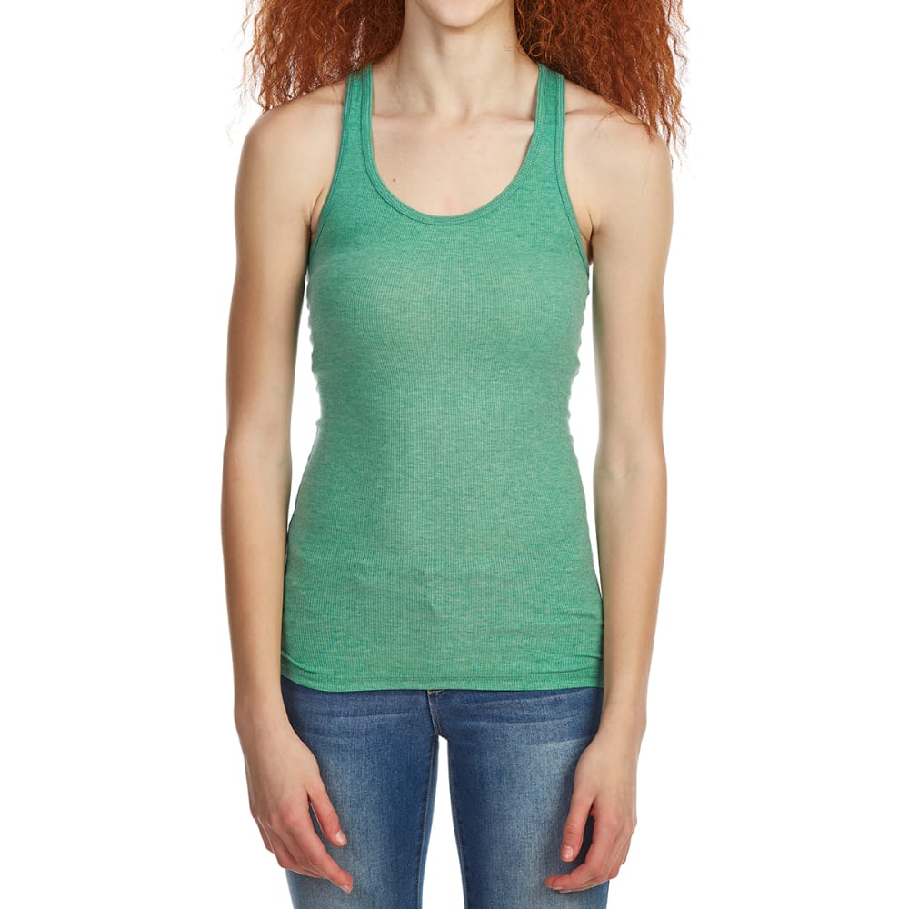 ZENANA Juniors' 2x2 Ribbed Racerback Tank Top S