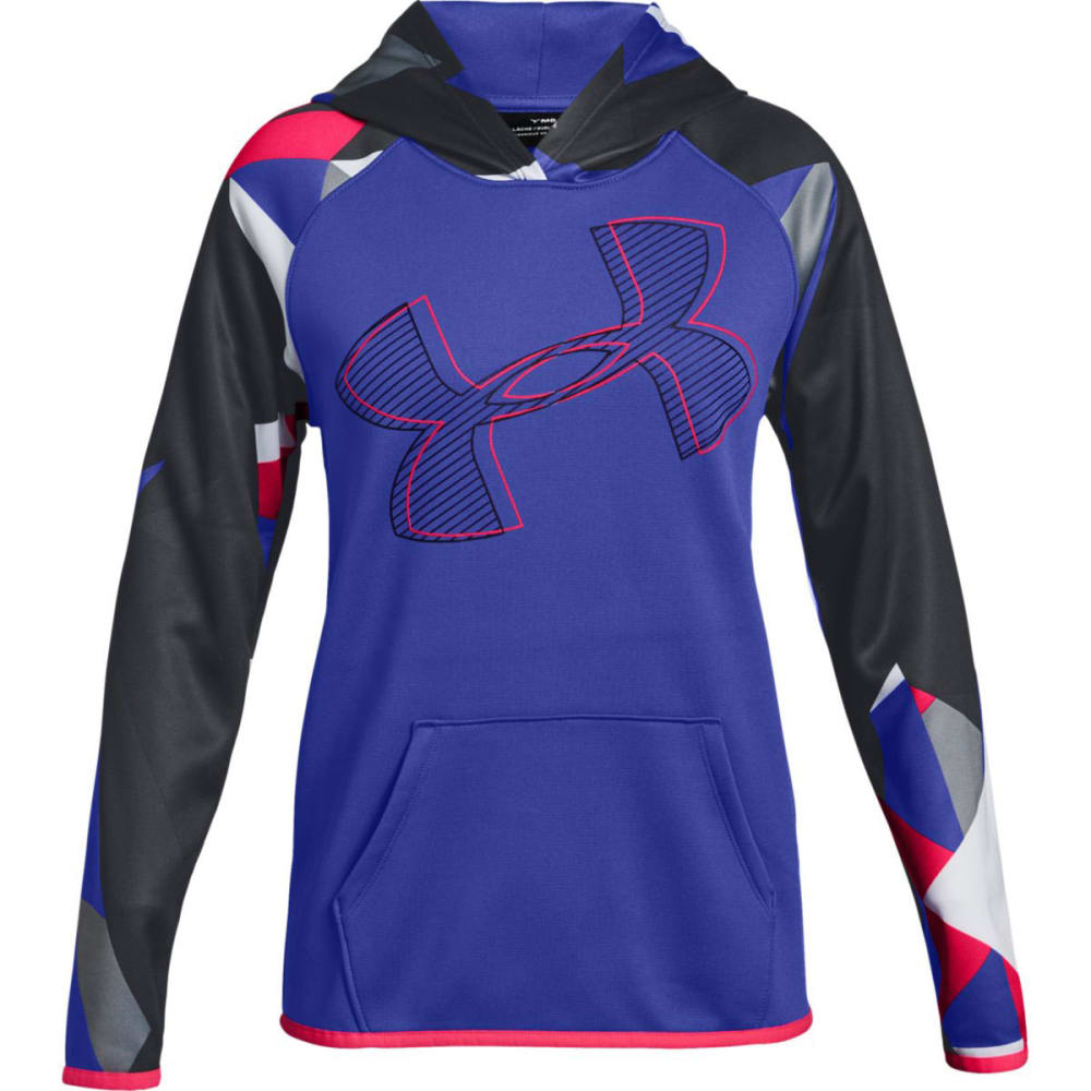 UNDER ARMOUR Big Girls' Armour Fleece Printed Logo Pullover Hoodie M