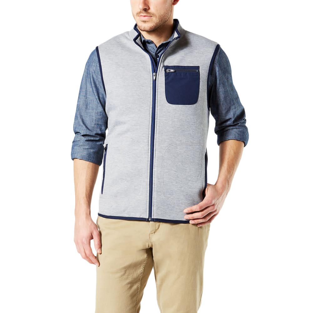 DOCKERS Men's Heather Sweater Fleece Vest L