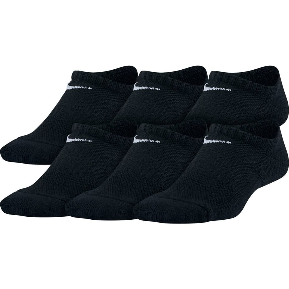 NIKE Boys' Performance Cushioned No-Show Training Socks, 6-Pack S