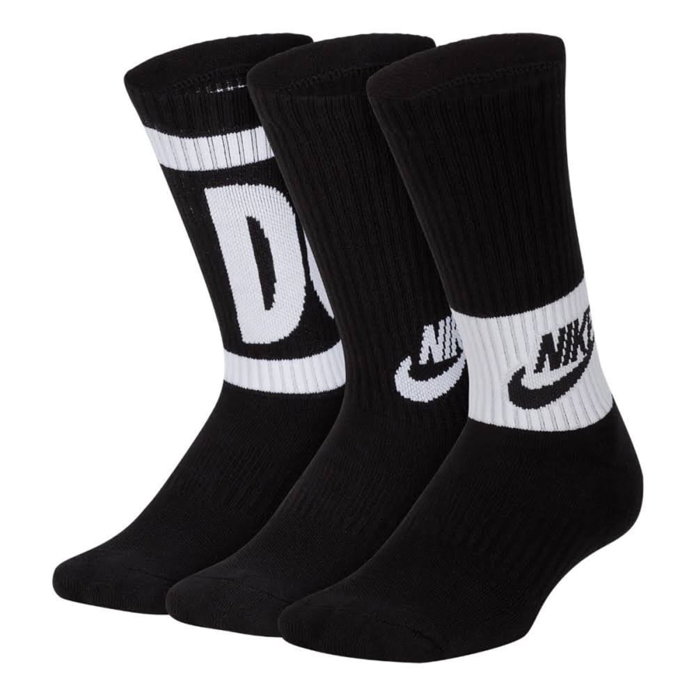 NIKE Big Boys' Performance Cushioned Crew Training Socks, 3-Pack M