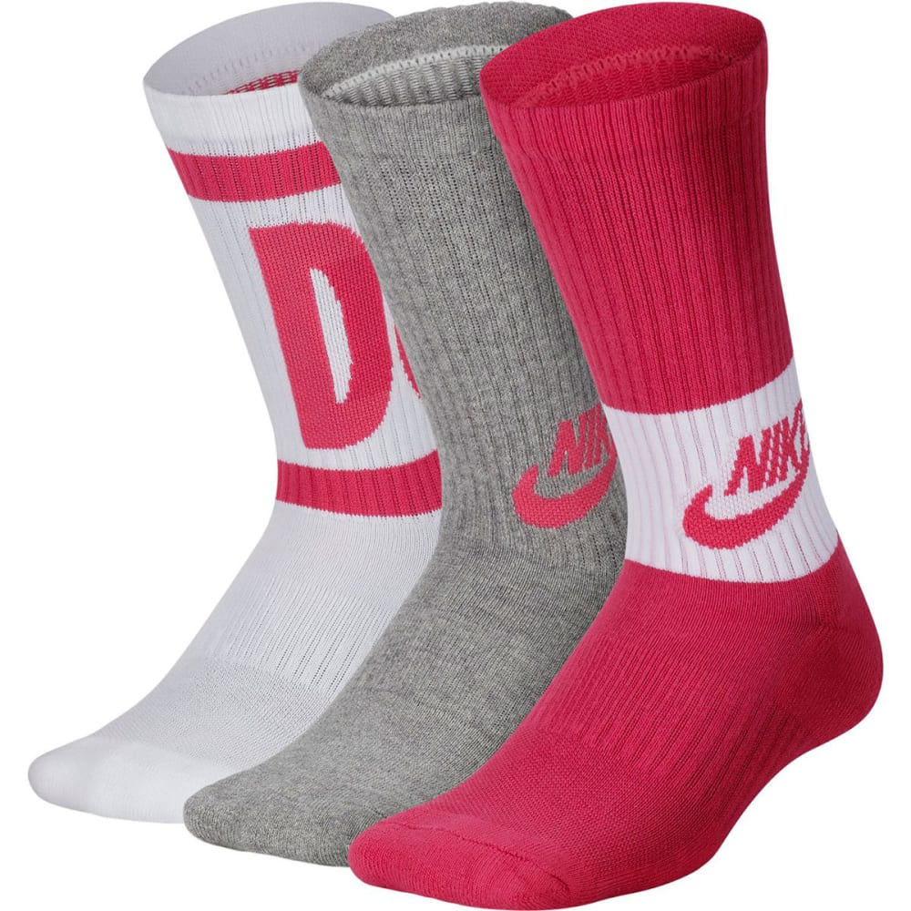 NIKE Big Boys' Performance Cushioned Crew Training Socks, 3-Pack - Bob ...