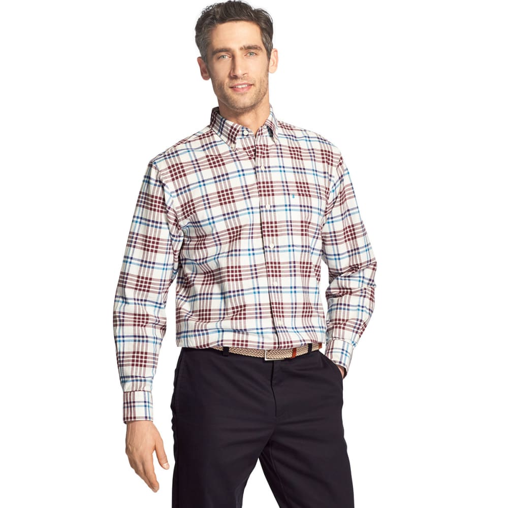 IZOD Men's Oxford Plaid Stretch Woven Long-Sleeve Shirt - Bob’s Stores