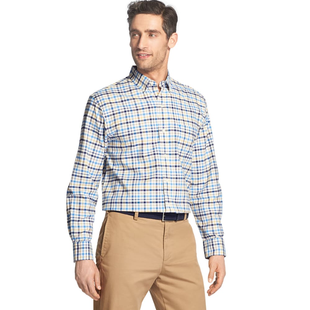 IZOD Men's Oxford Plaid Stretch Woven Long-Sleeve Shirt - Bob’s Stores