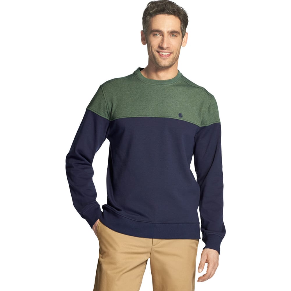 IZOD Men's Advantage Performance Stretch Color-Block Crew Fleece ...