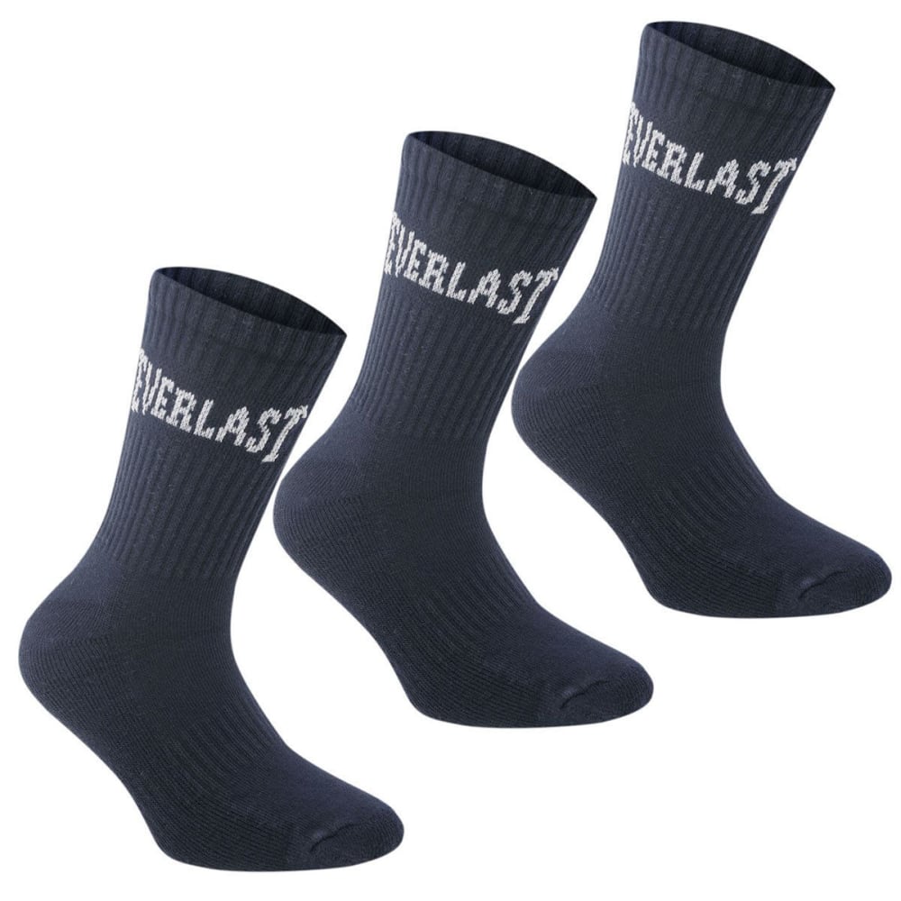 EVERLAST Big Boys' Crew Socks, 3-Pack 2Y-7Y