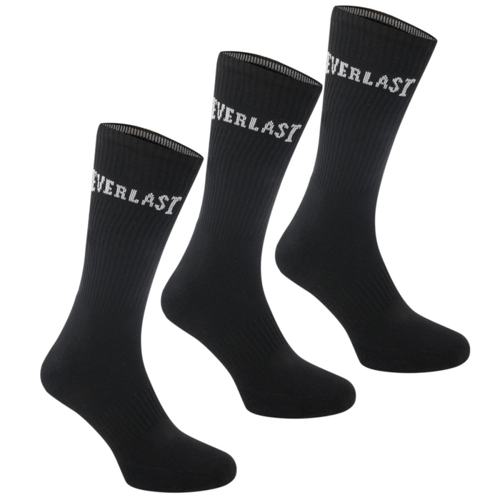 EVERLAST Boys' Crew Socks, 3-Pack 9K-1Y