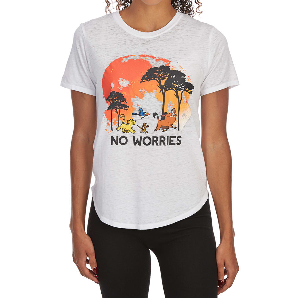 FREEZE Juniors' Burnout Shirttail Lion King Short-Sleeve Tee S