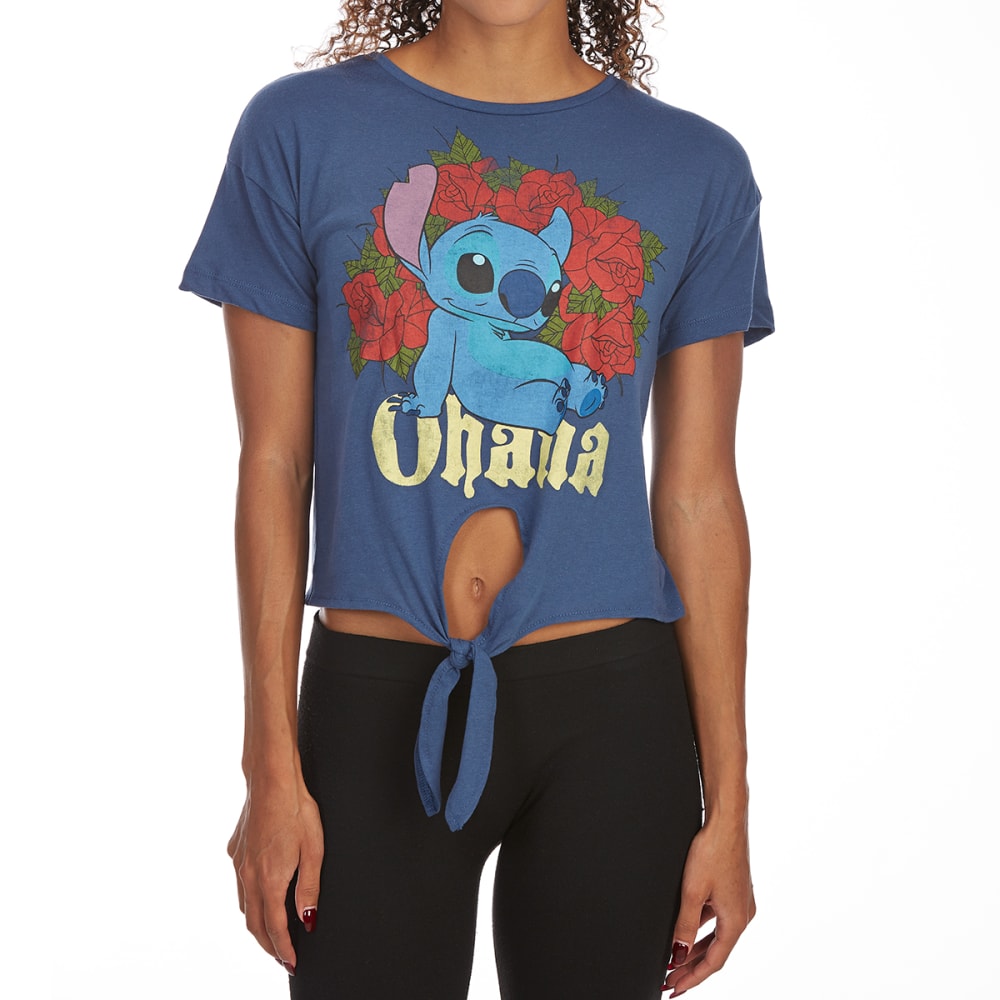 FREEZE Juniors' Ohana Tie-Front Short-Sleeve Tee S