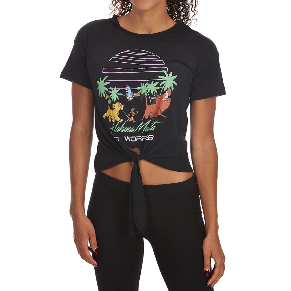 FREEZE Juniors' No Worries Tie-Front Short-Sleeve Tee L
