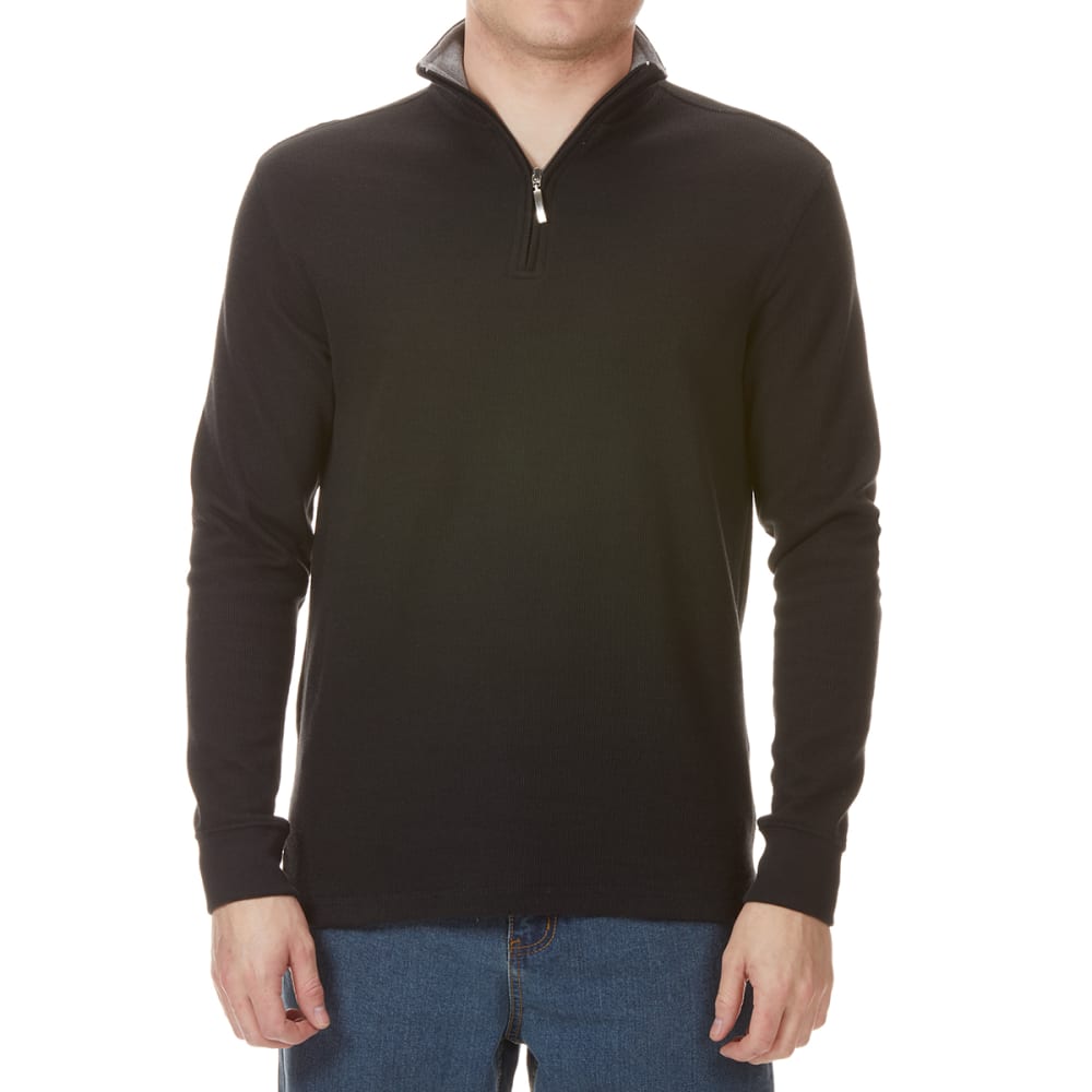 GELERT Men's French Rib 1/4 Zip Knit Pullover S