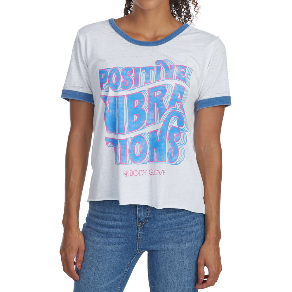 BODY GLOVE Juniors' Positive Vibrations Ringer Short-Sleeve Tee M