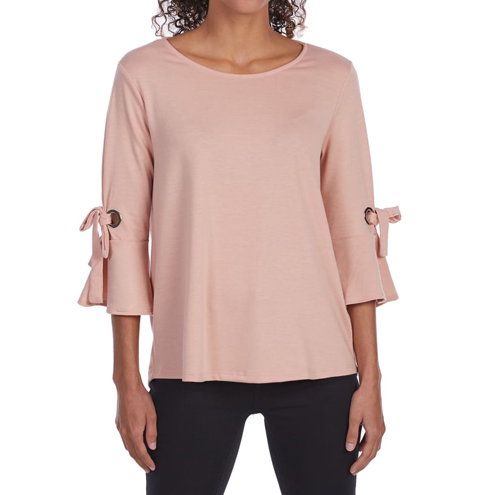 TRESICS FEMME Women's Baby Terry Grommet ¾-Sleeve Top S