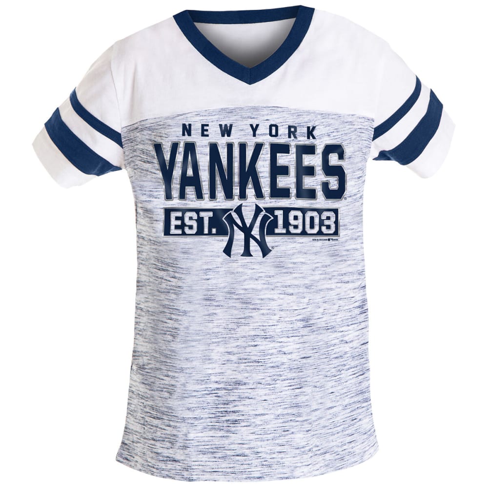 NEW YORK YANKEES Girls' Space Dye Short-Sleeve Jersey 14/16