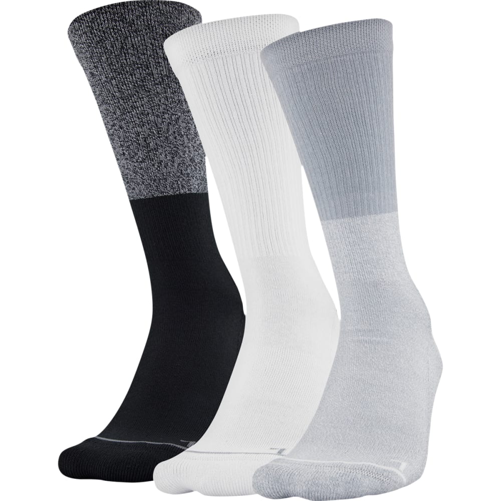 UNDER ARMOUR Men's Phenom 5.0 Crew Socks, 3-Pack L