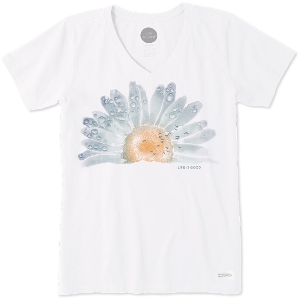 LIFE IS GOOD Women's Watercolor Daisy Tee S