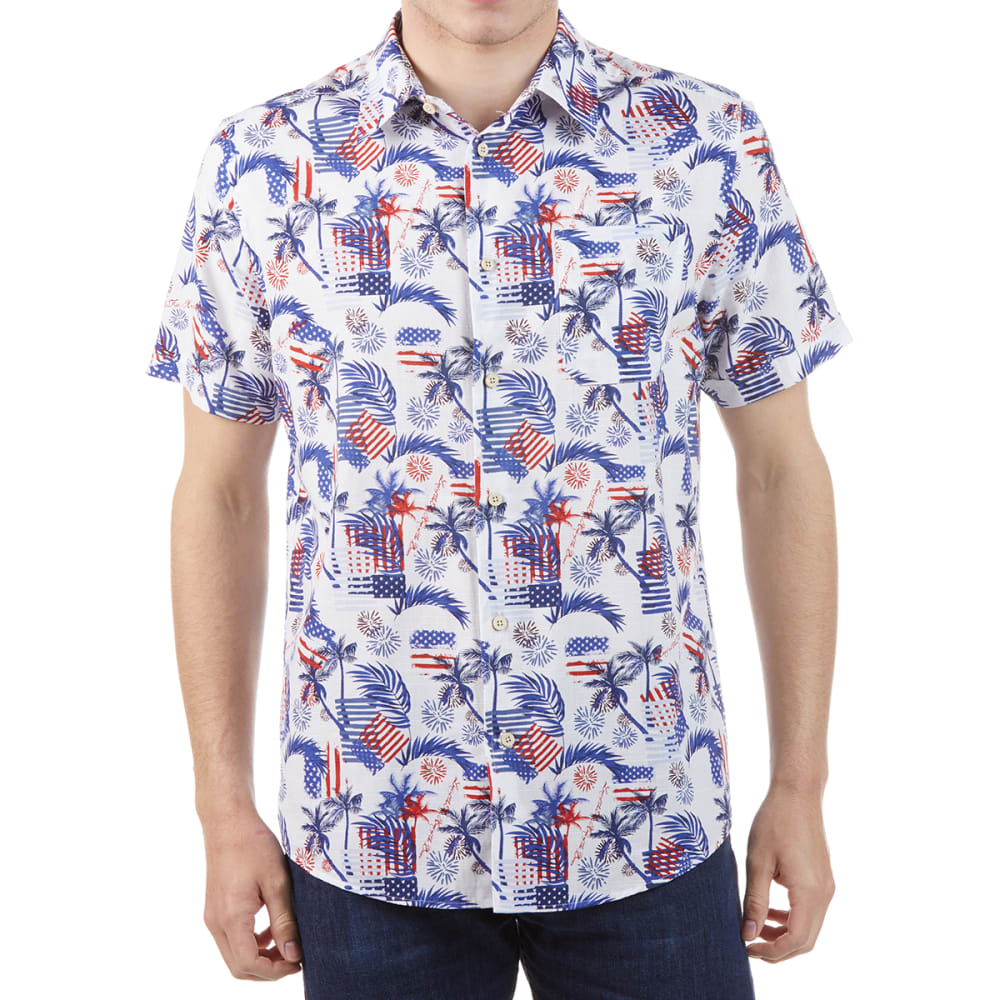 ISLAND REPUBLIC Men's Flamingo Woven Short-Sleeve Shirt - Bob’s Stores