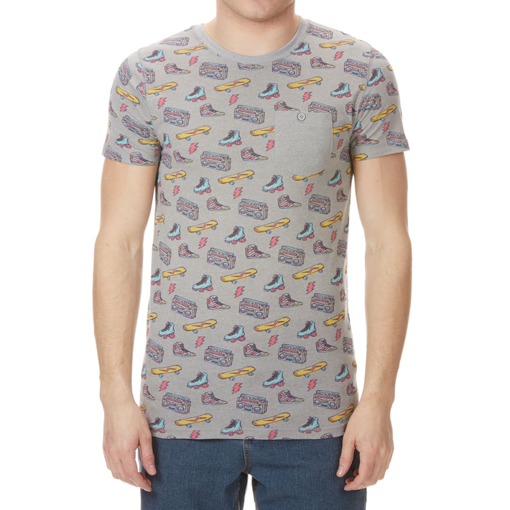 ALPHA BETA Men's Boom Box Print Short-Sleeve Tee S