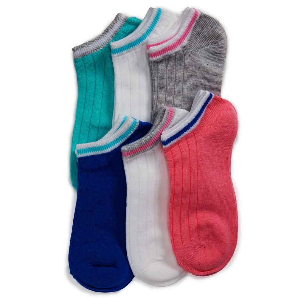 SOF SOLE Women's All Sport Lite Tennis Rib No-Show Socks, 6-Pack M