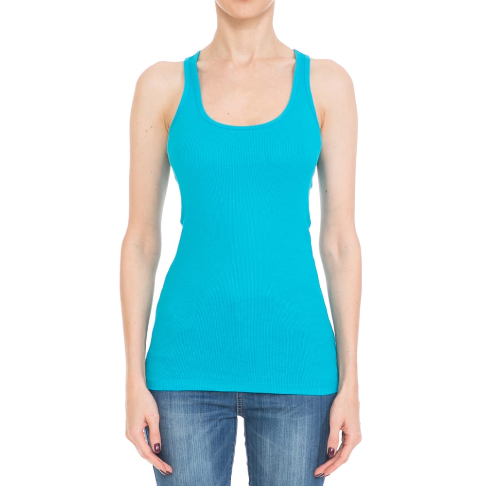 AMBIANCE Juniors' Racerback 2x2 Rib Boy Solid Tank Top S