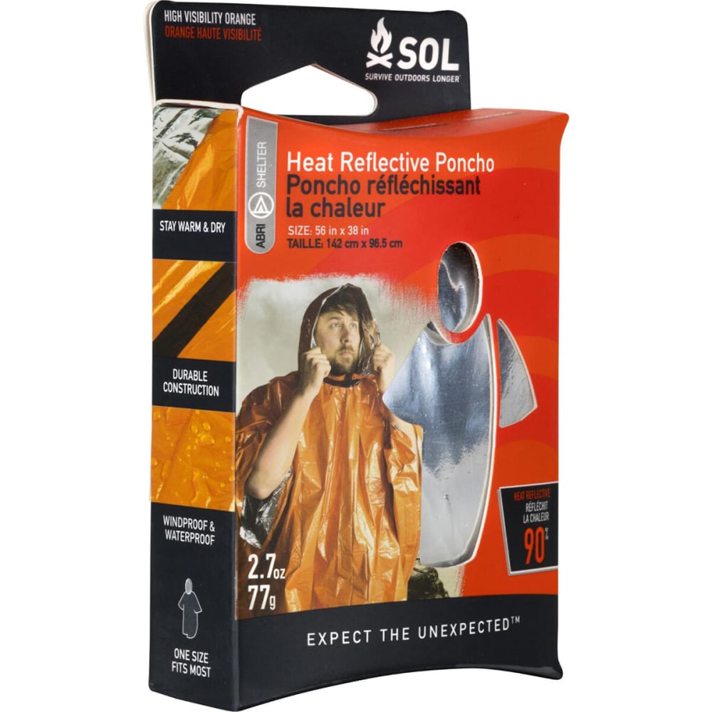 SOL Heat Reflective Survival Poncho NO SIZE