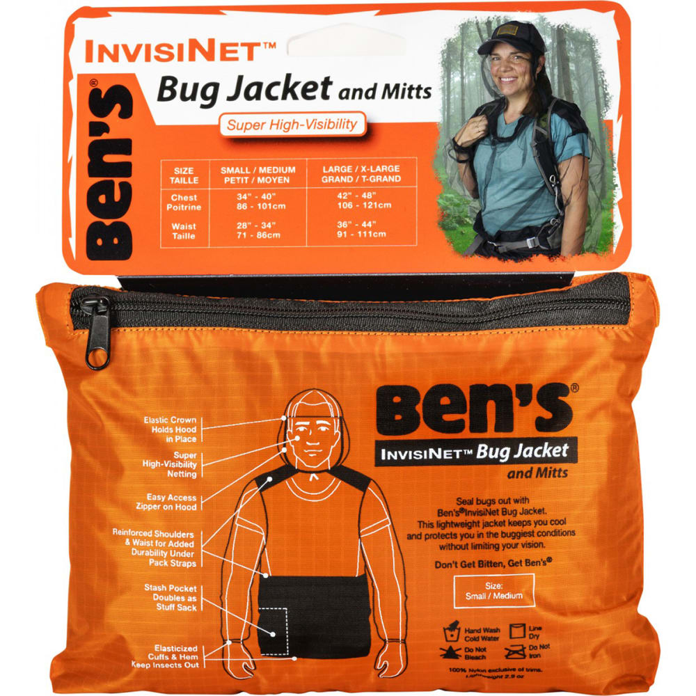ADVENTURE MEDICAL KITS Ben's InvisiNet Bug Jacket and Mittens, S/M NO SIZE