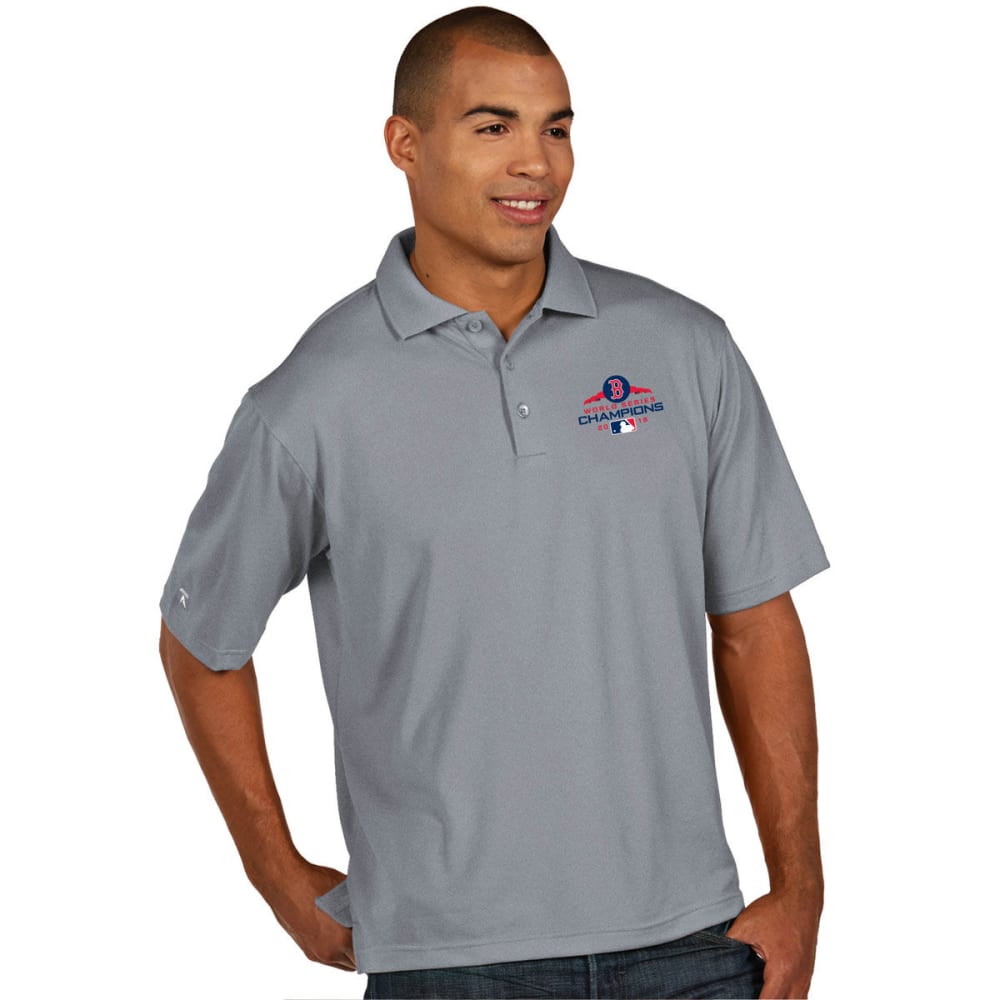 BOSTON RED SOX Men's 2018 World Series Champions Pique Xtra Lite Short-Sleeve Polo Shirt M