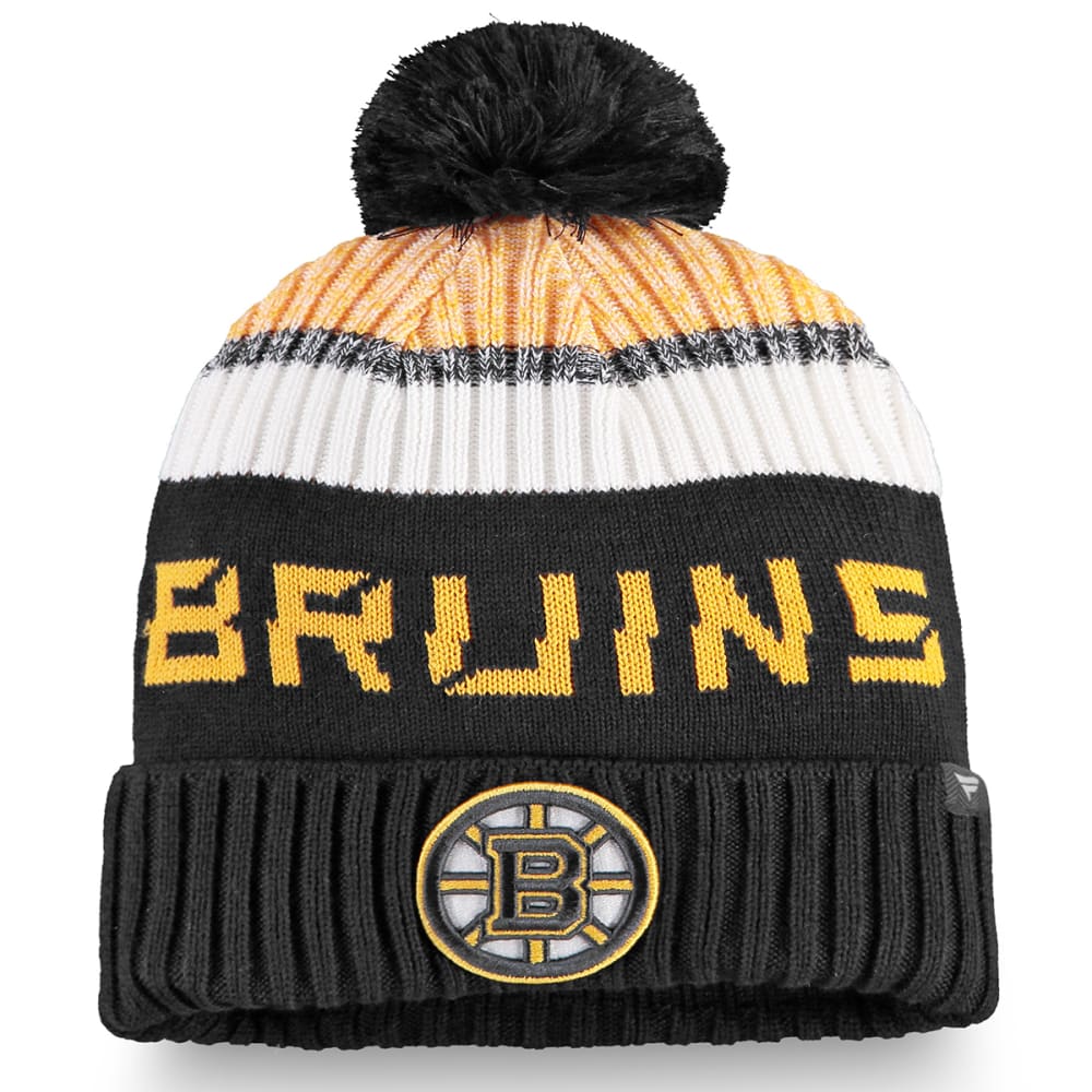 BOSTON BRUINS Men's Authentic Pro Rinkside Goalie Beanie with Pom ONE SIZE