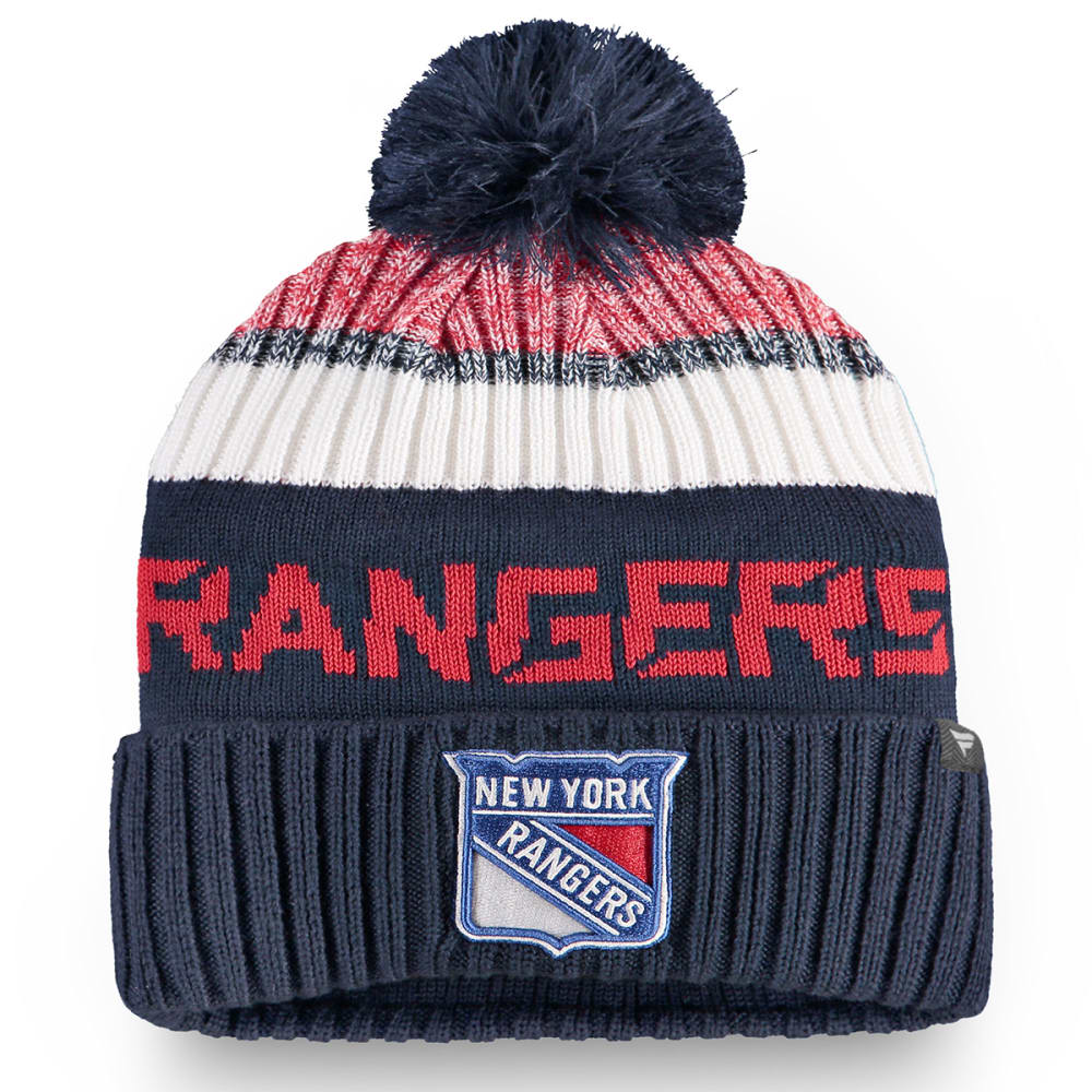 NEW YORK RANGERS Men's Authentic Pro Rinkside Goalie Beanie with Pom ONE SIZE